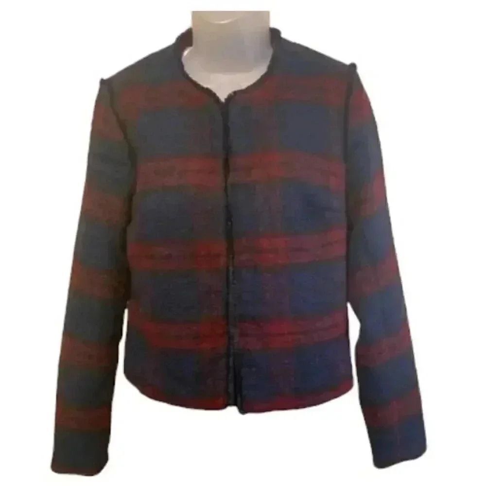 Apt. 9 Women's Plaid Lined Jacket Hook & Eye closure